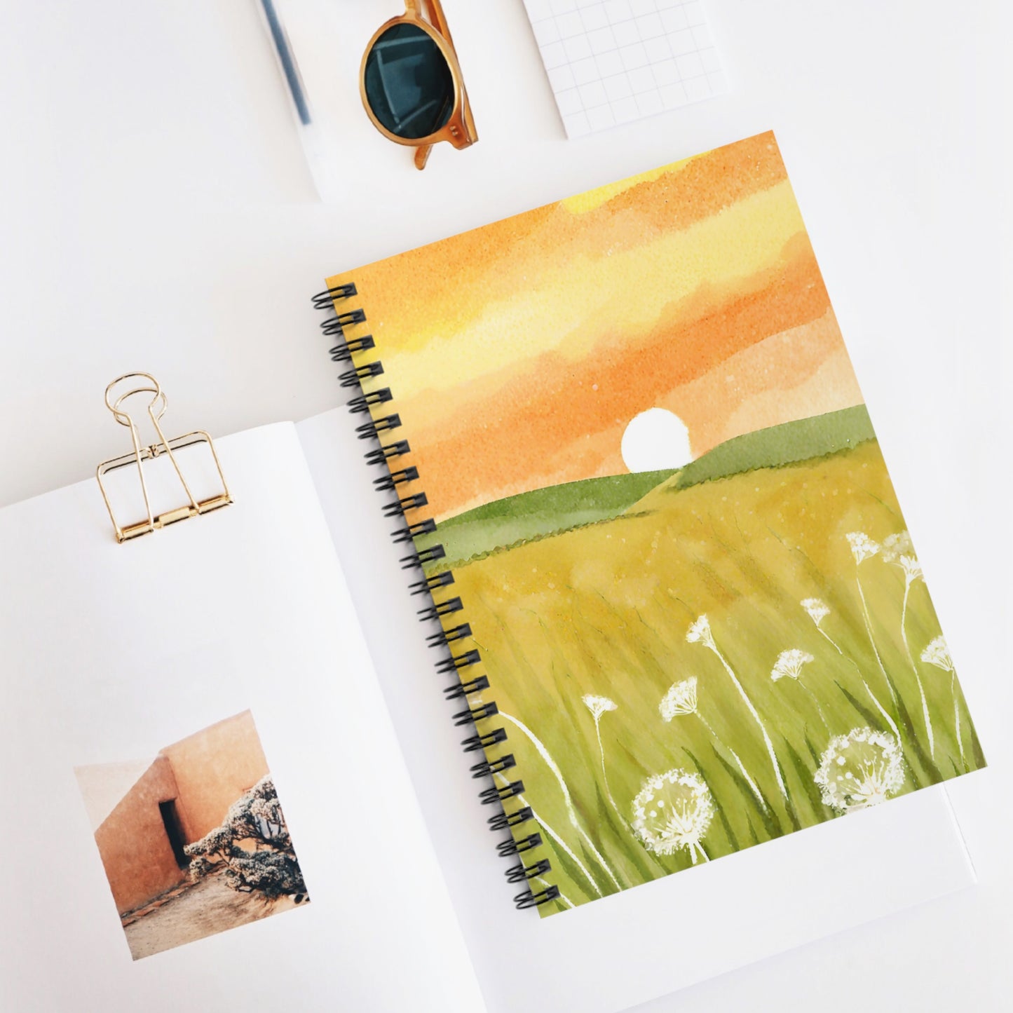 Sunrise Meadow Watercolor Spiral Notebook