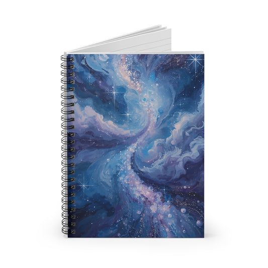 Notebook with a galaxy design on a white background