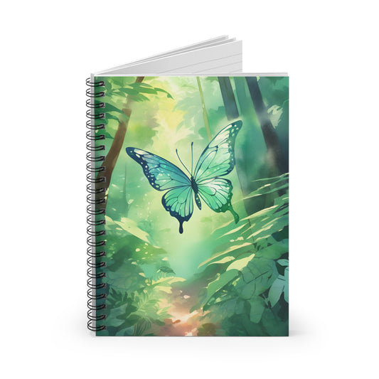 Green Butterfly Forest Notebook | Spiral