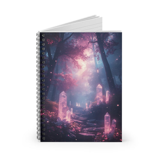 Enchanted Pink Crystal Forest Notebook | Spiral
