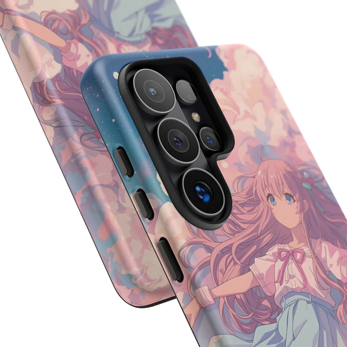 Dreamy Pastel Cloud Anime Girl Phone Case