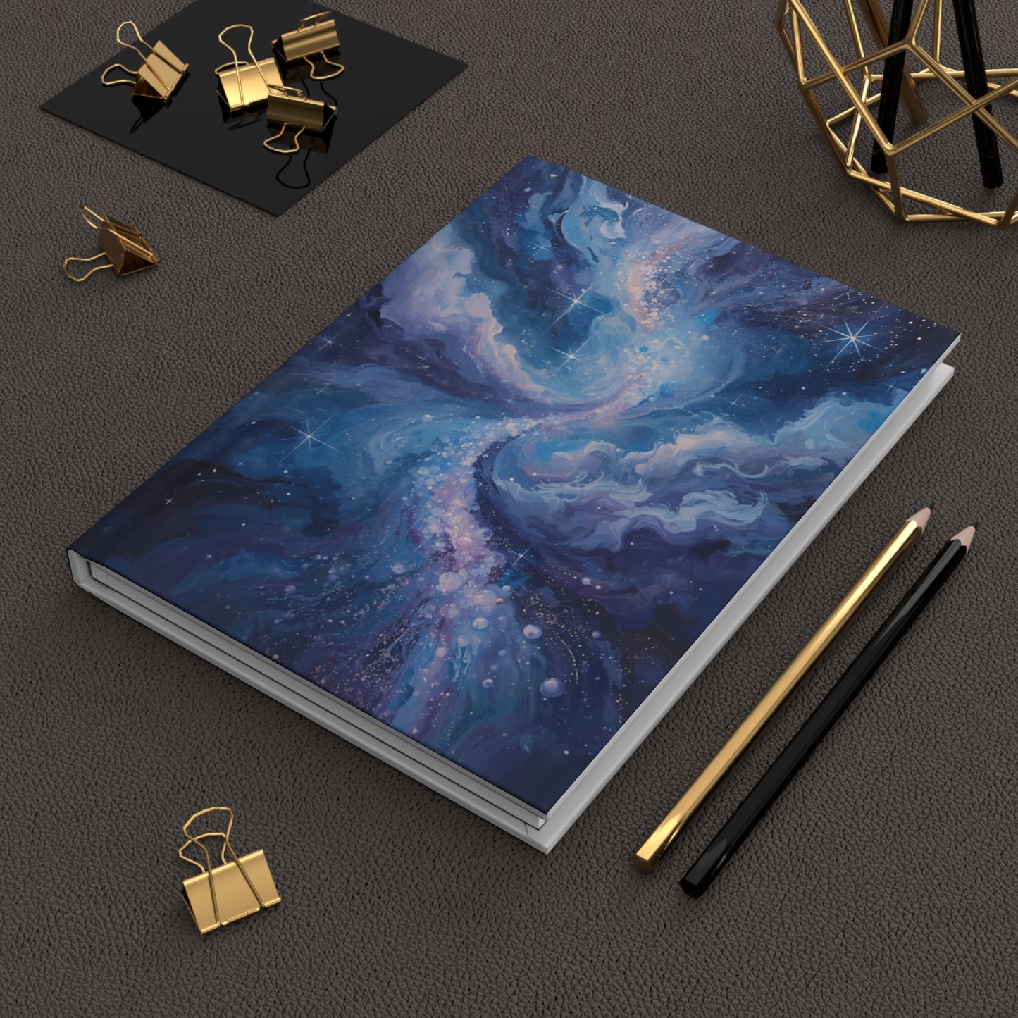 Blue Galaxy Swirl Space Hardcover Notebook