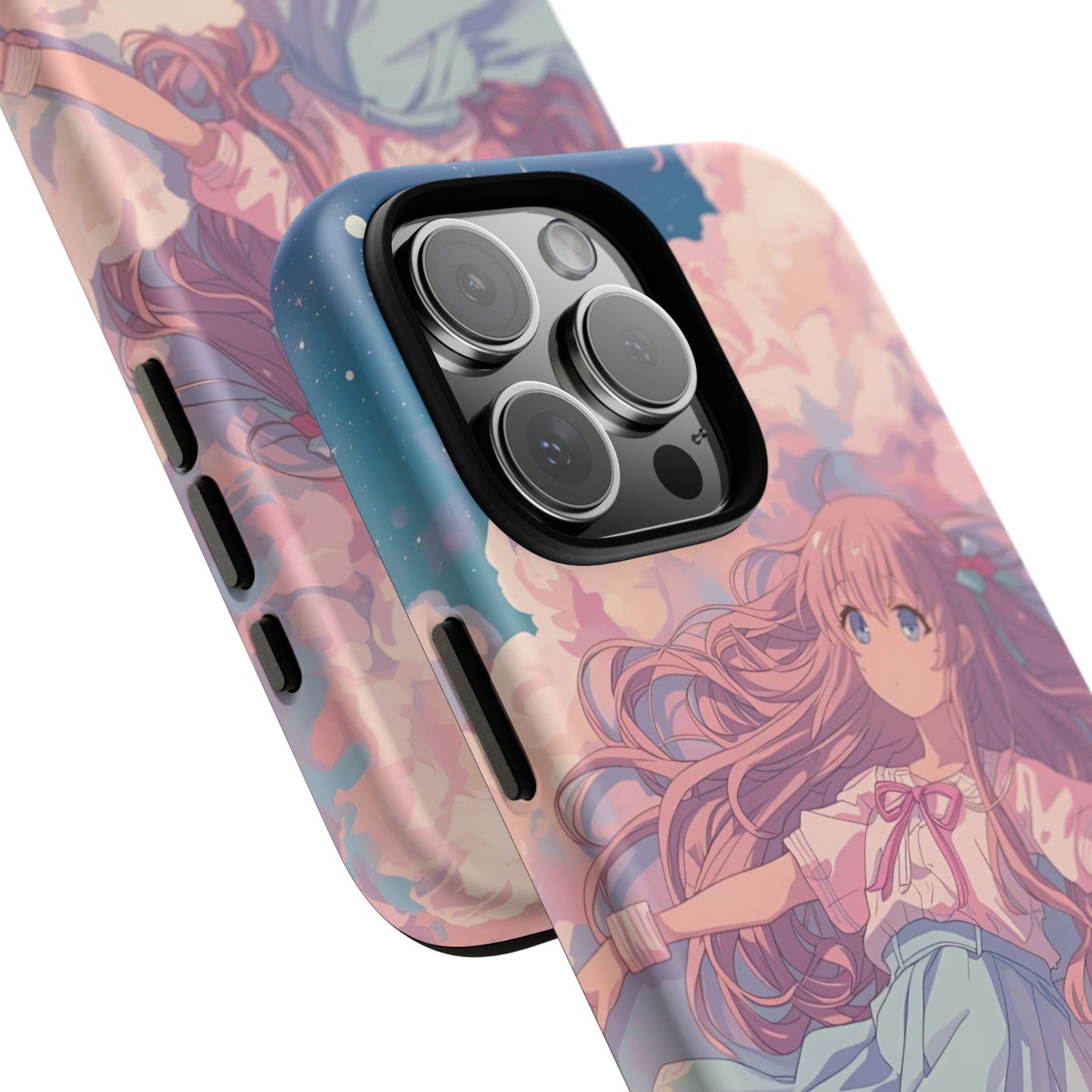 Dreamy Pastel Cloud Anime Girl Phone Case