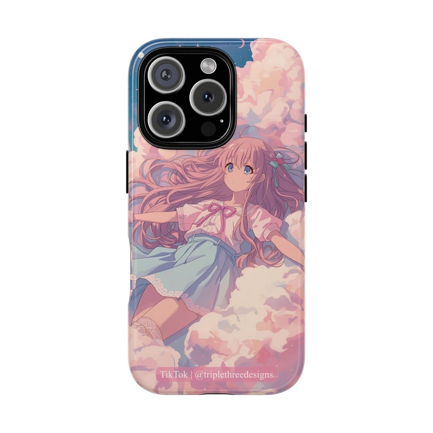 Dreamy Pastel Cloud Anime Girl Phone Case