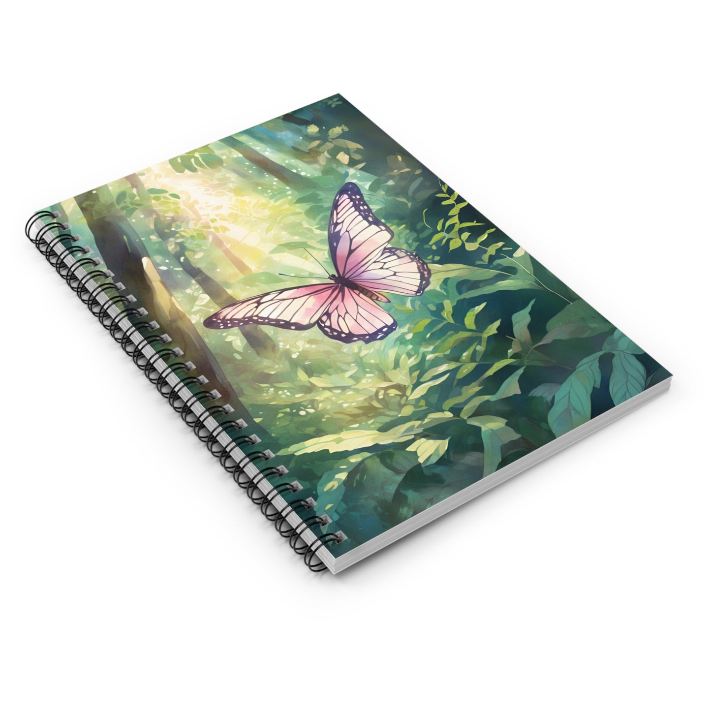 Pink Butterfly Forest Notebook | Spiral