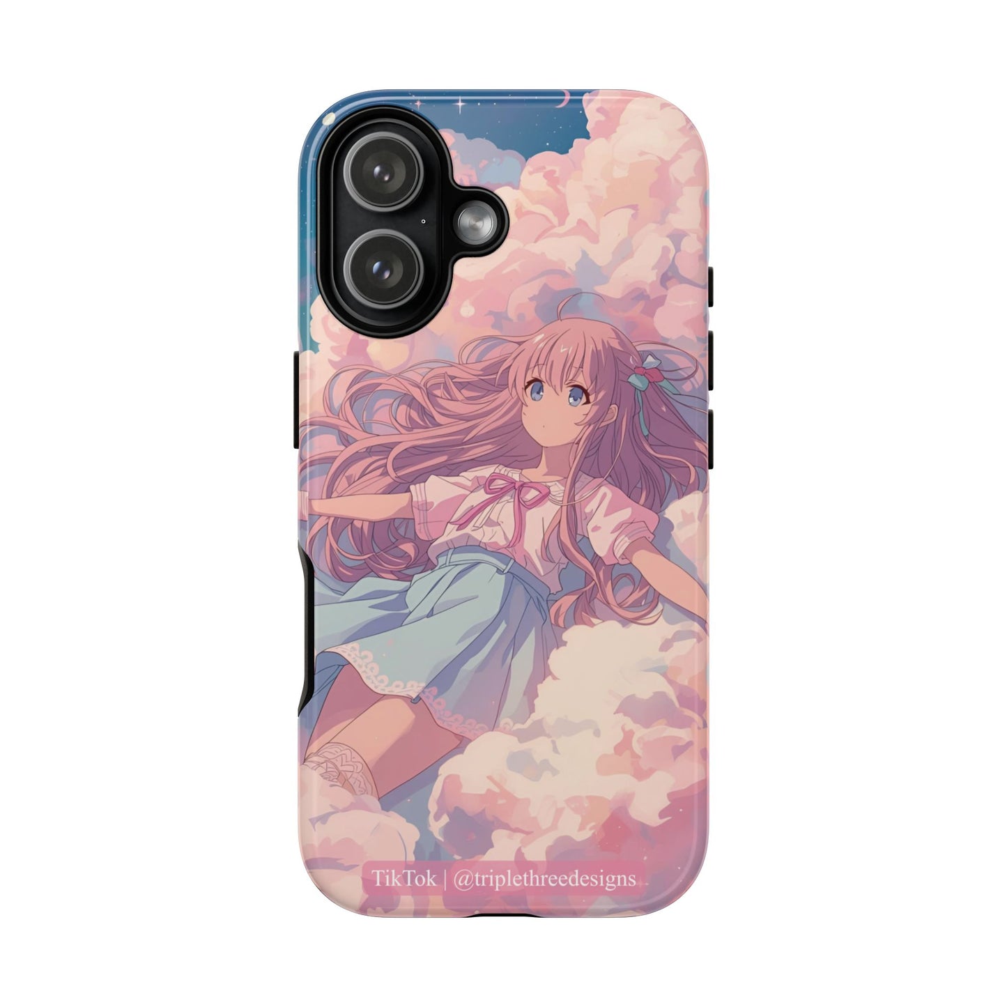 Dreamy Pastel Cloud Anime Girl Phone Case
