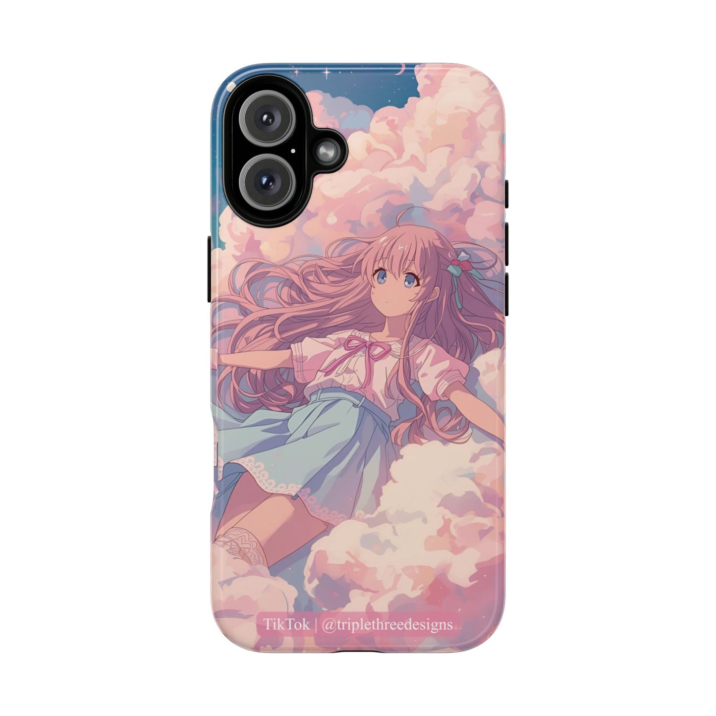Dreamy Pastel Cloud Anime Girl Phone Case