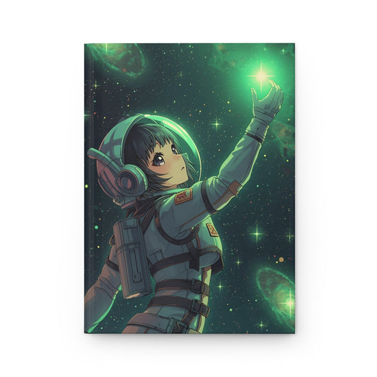 Illustration of an astronaut in space with a green glow