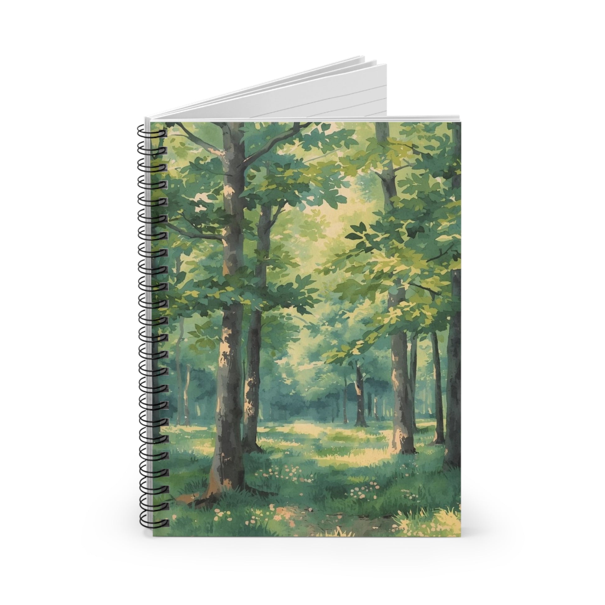 Notebook with a forest design on the cover