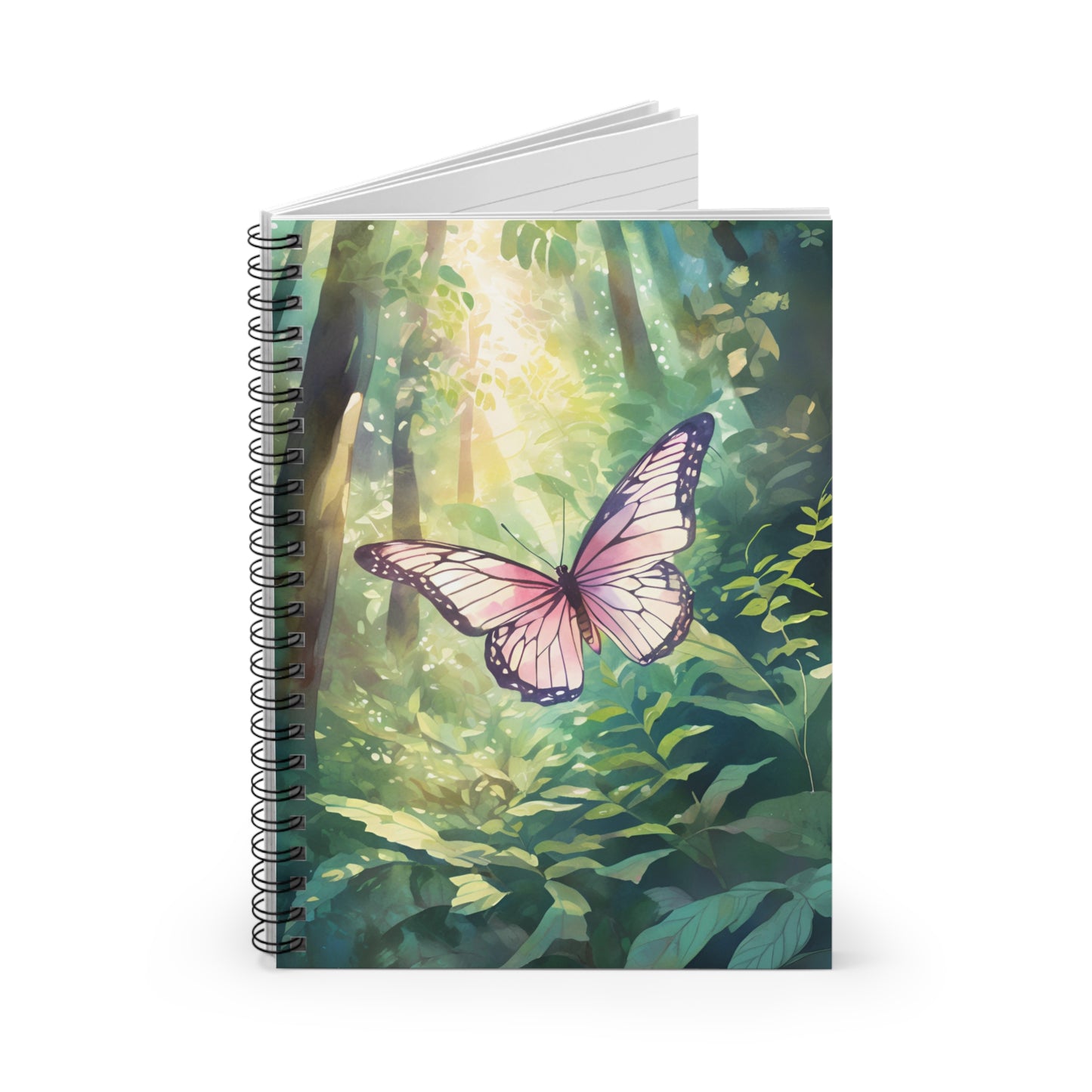 Pink Butterfly Forest Notebook | Spiral