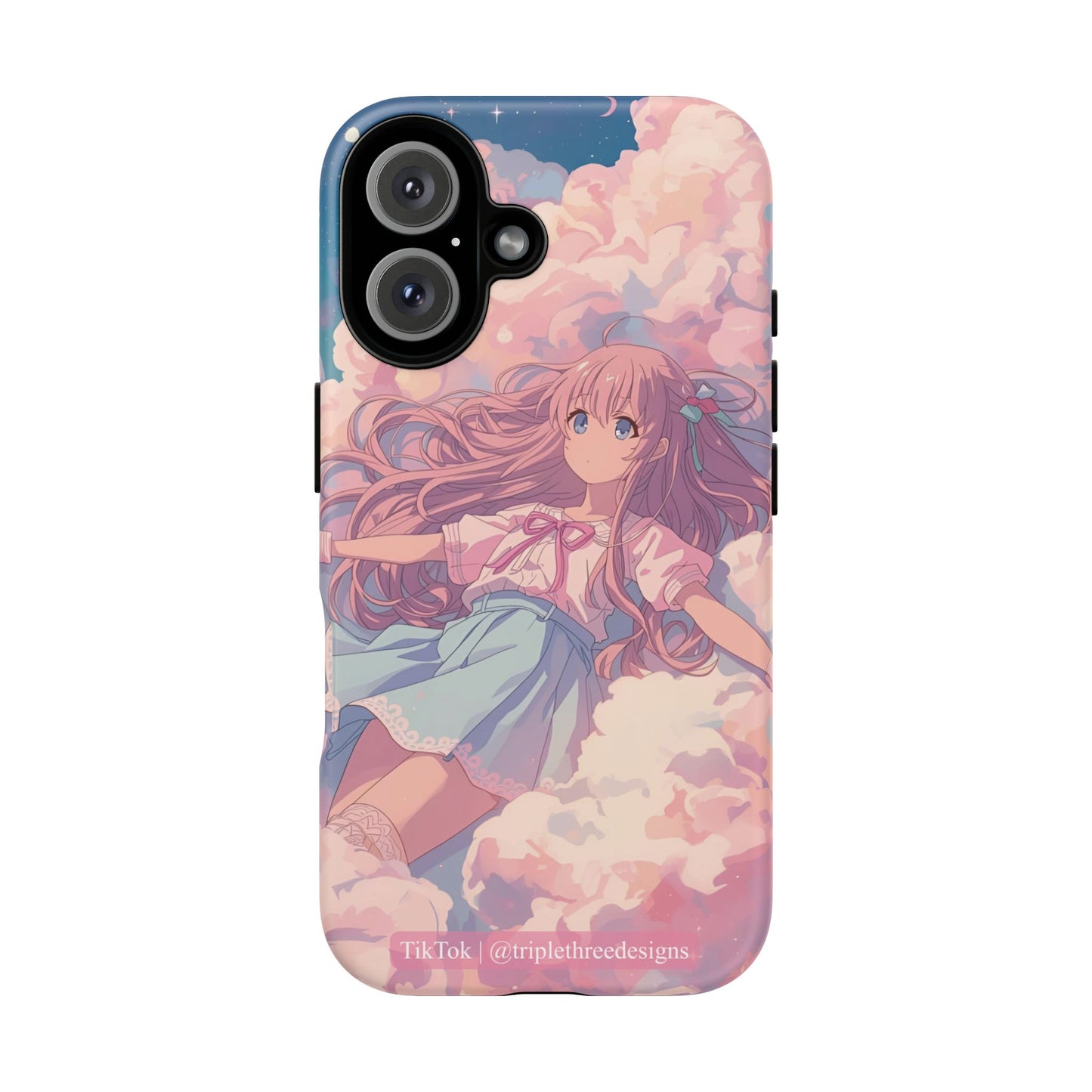 Dreamy Pastel Cloud Anime Girl Phone Case
