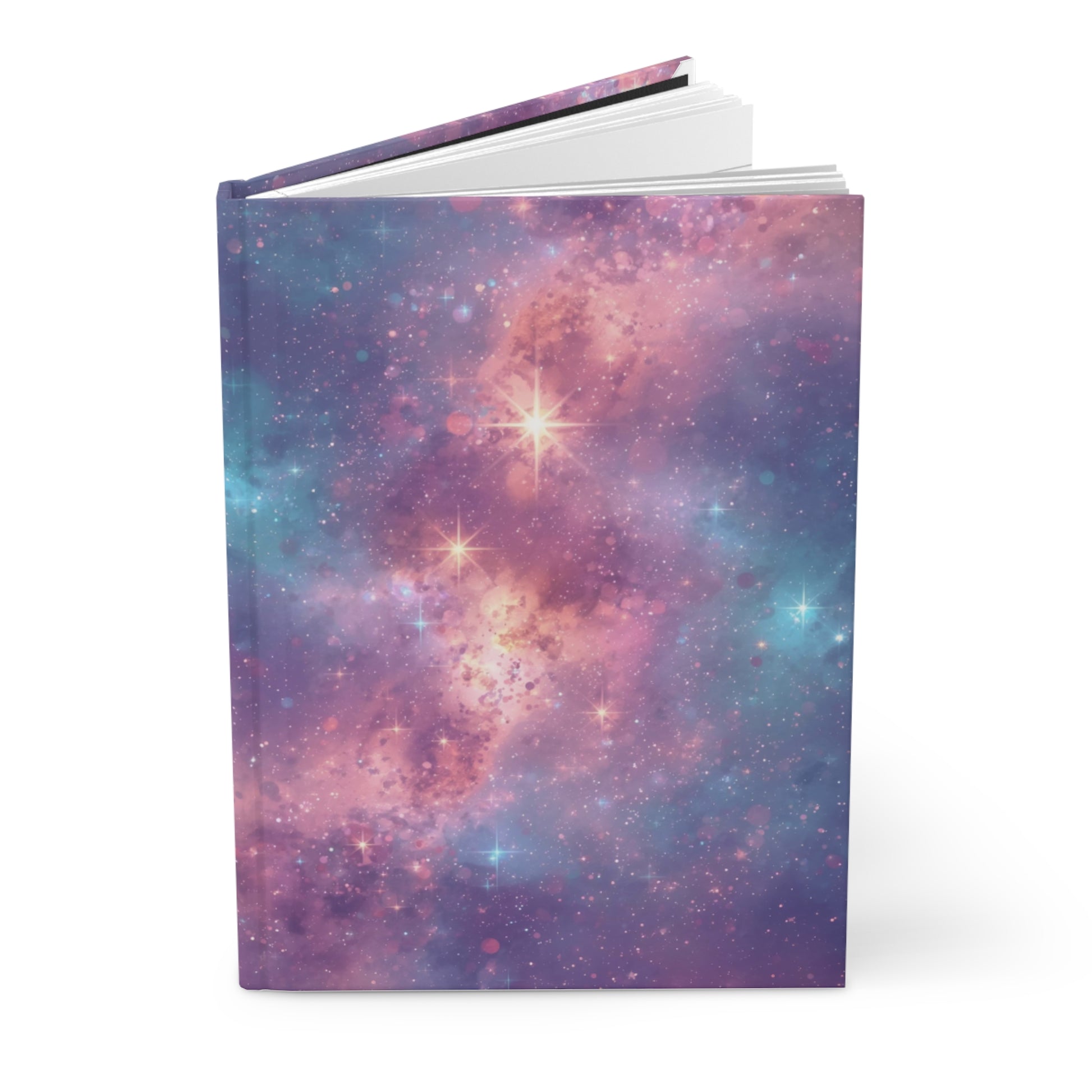 Cosmic Pink Galaxy Space Hardcover Notebook Front Cover