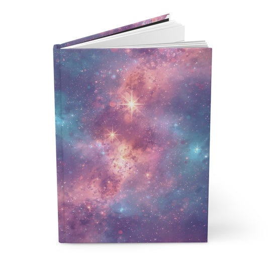 Cosmic Pink Galaxy Space Hardcover Notebook Front Cover