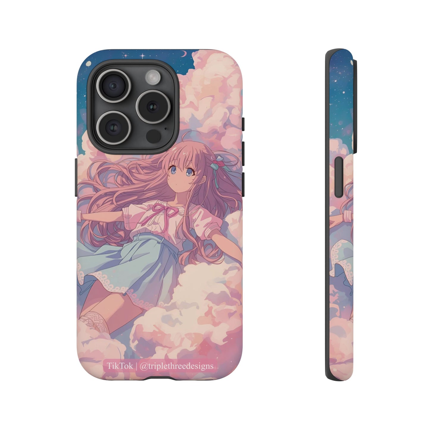 Dreamy Pastel Cloud Anime Girl Phone Case