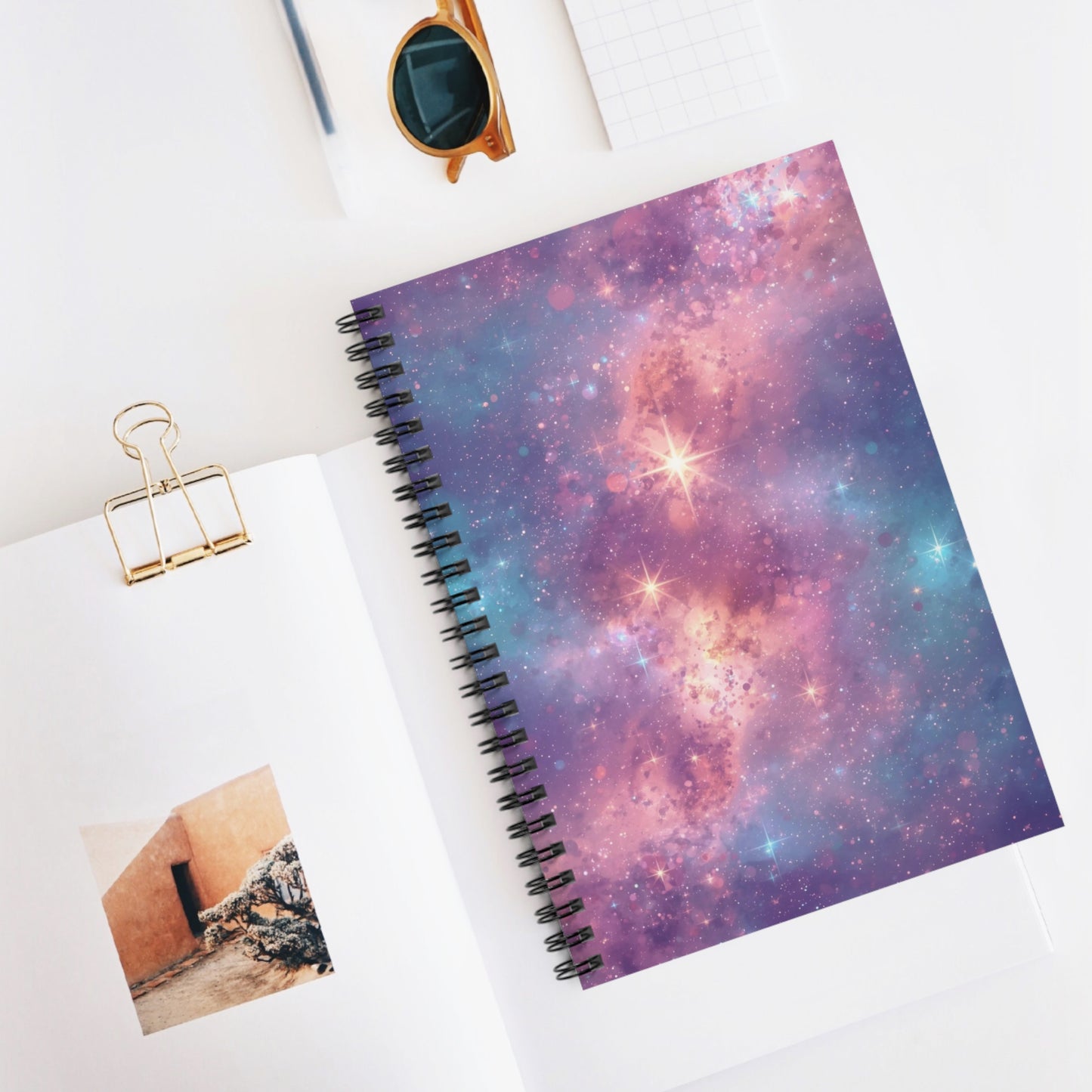 Cosmic Pink Galaxy Space Spiral Notebook