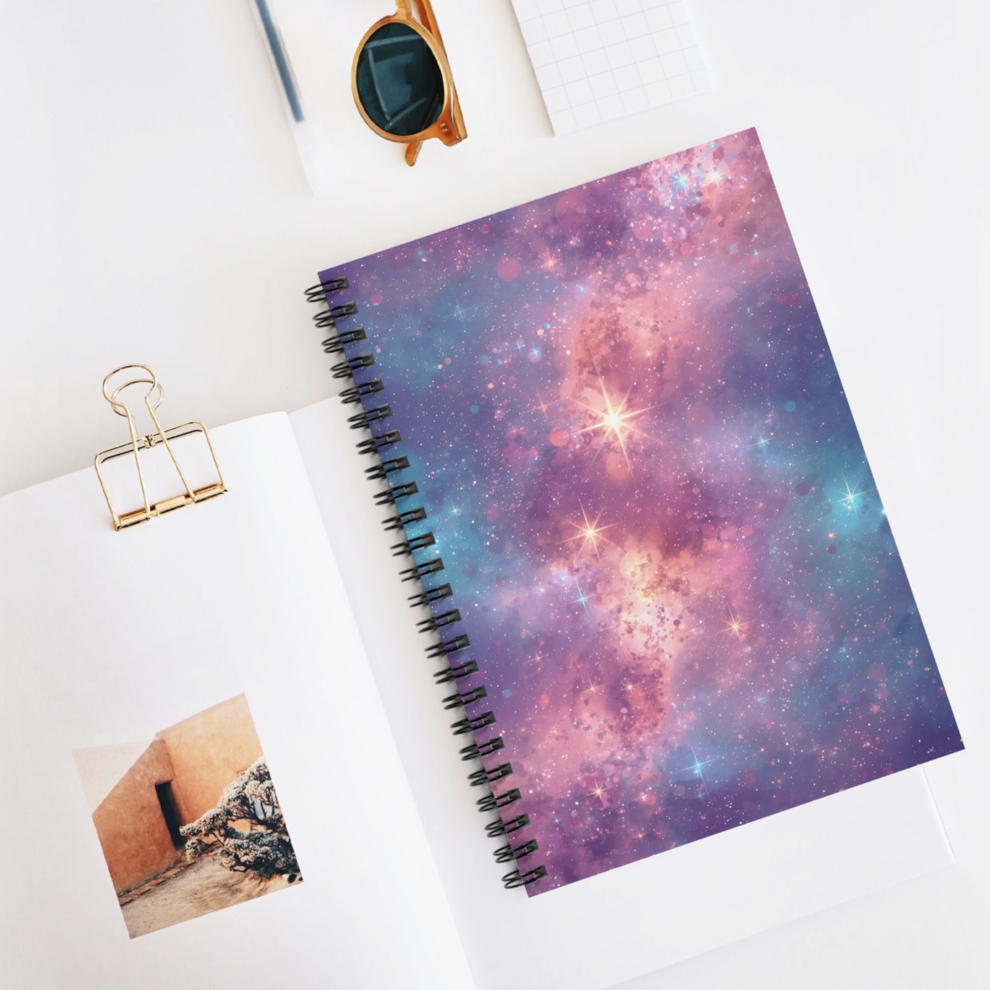 Cosmic Pink Galaxy Space Spiral Notebook