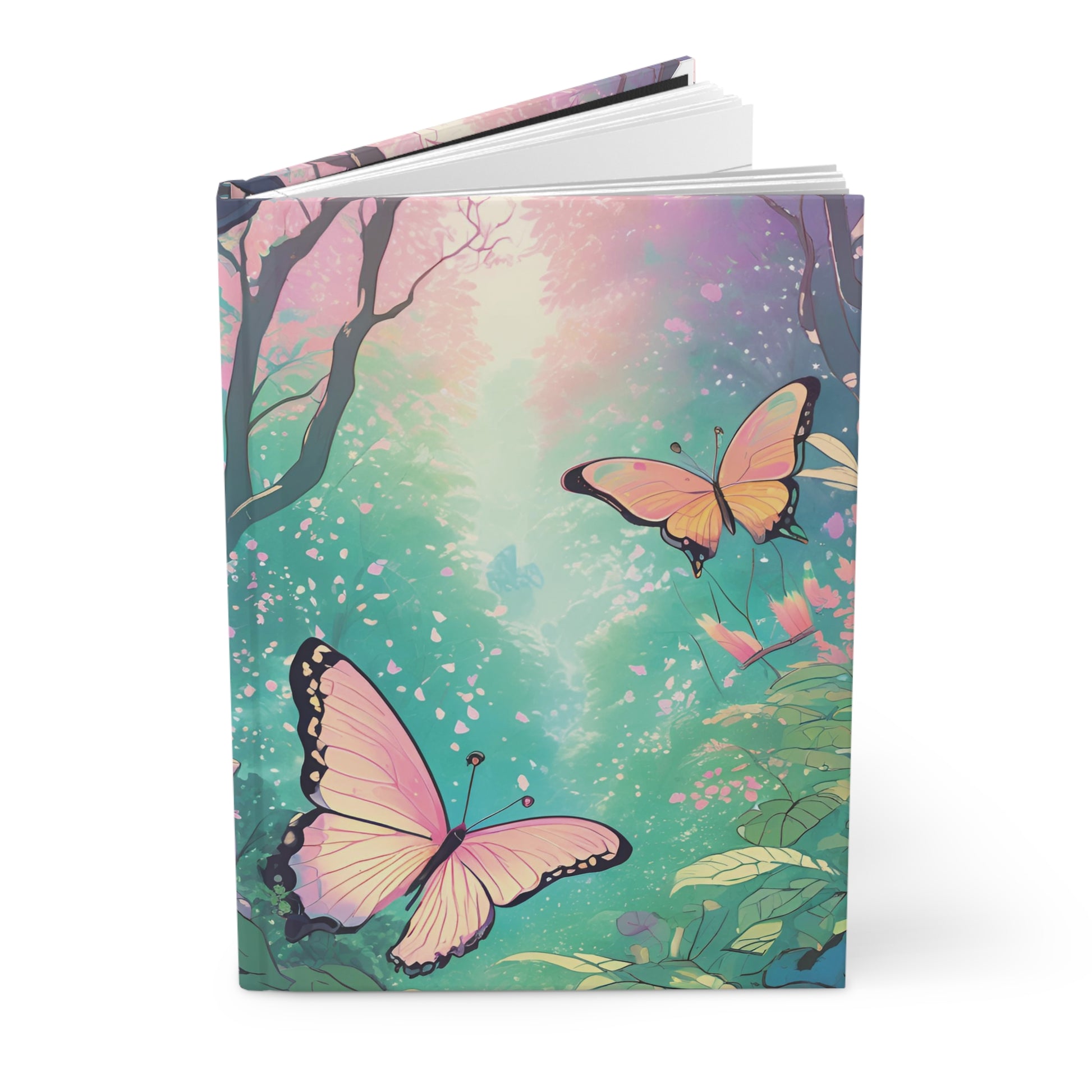 Notebook with butterfly design on a pastel-colored cover