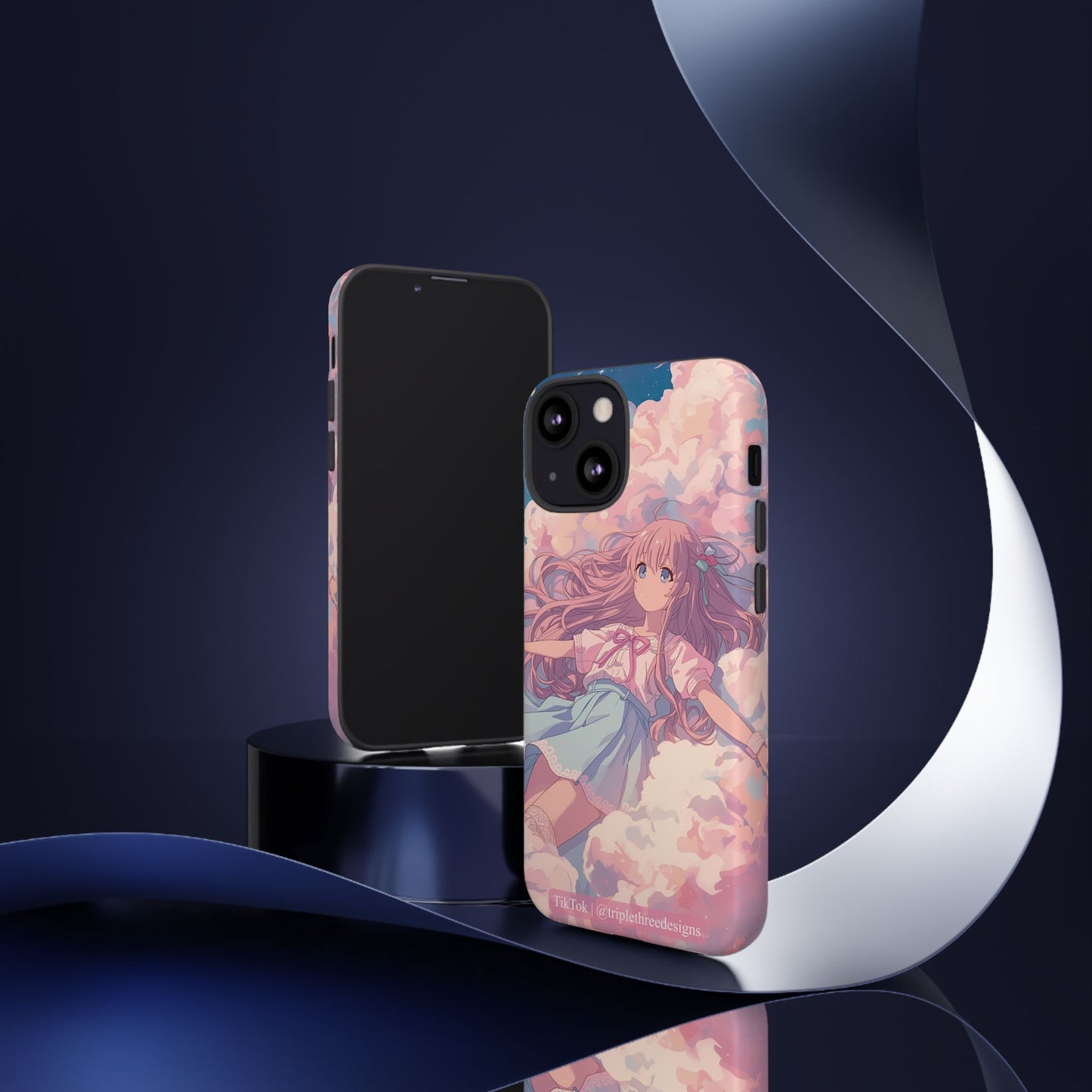 Dreamy Pastel Cloud Anime Girl Phone Case