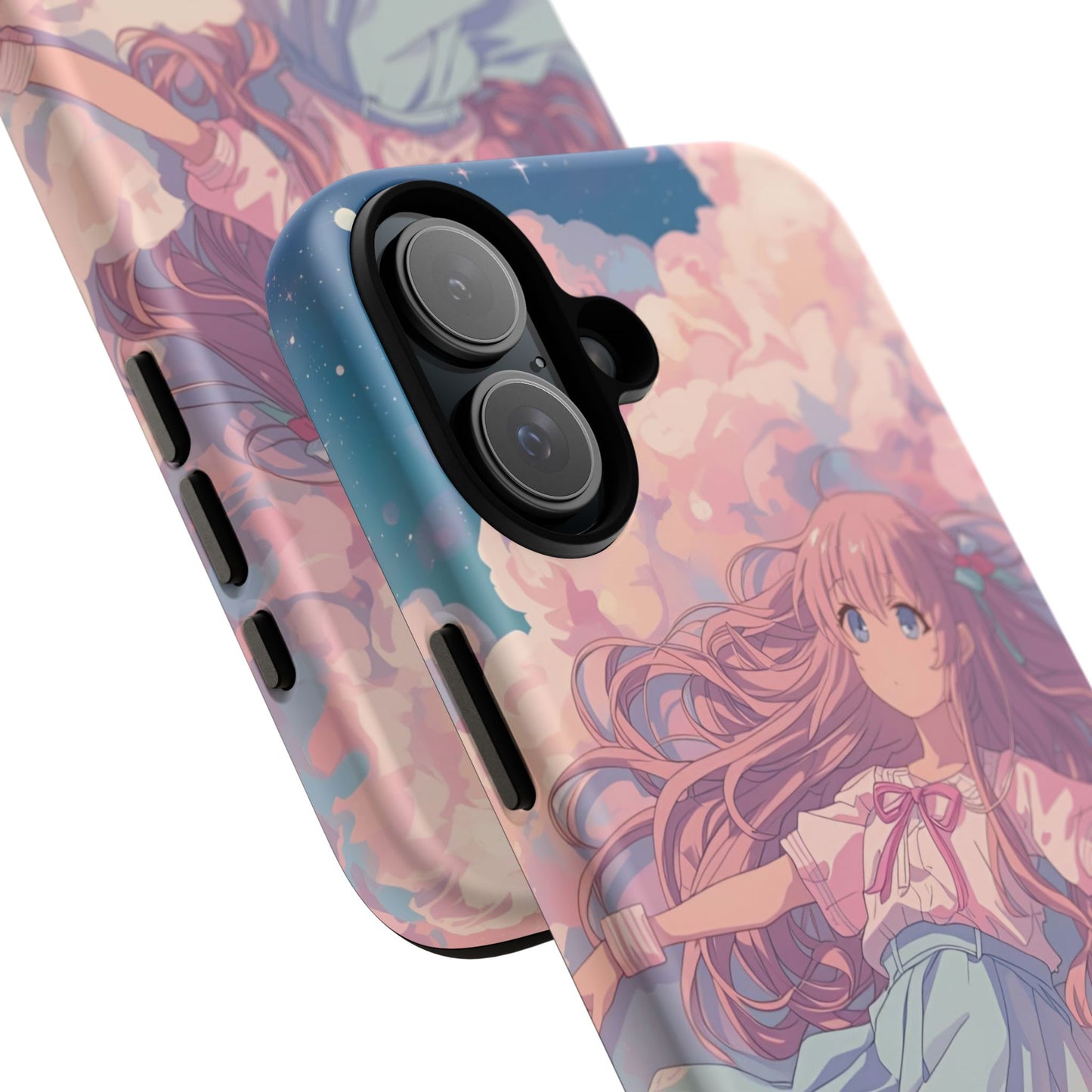 Dreamy Pastel Cloud Anime Girl Phone Case