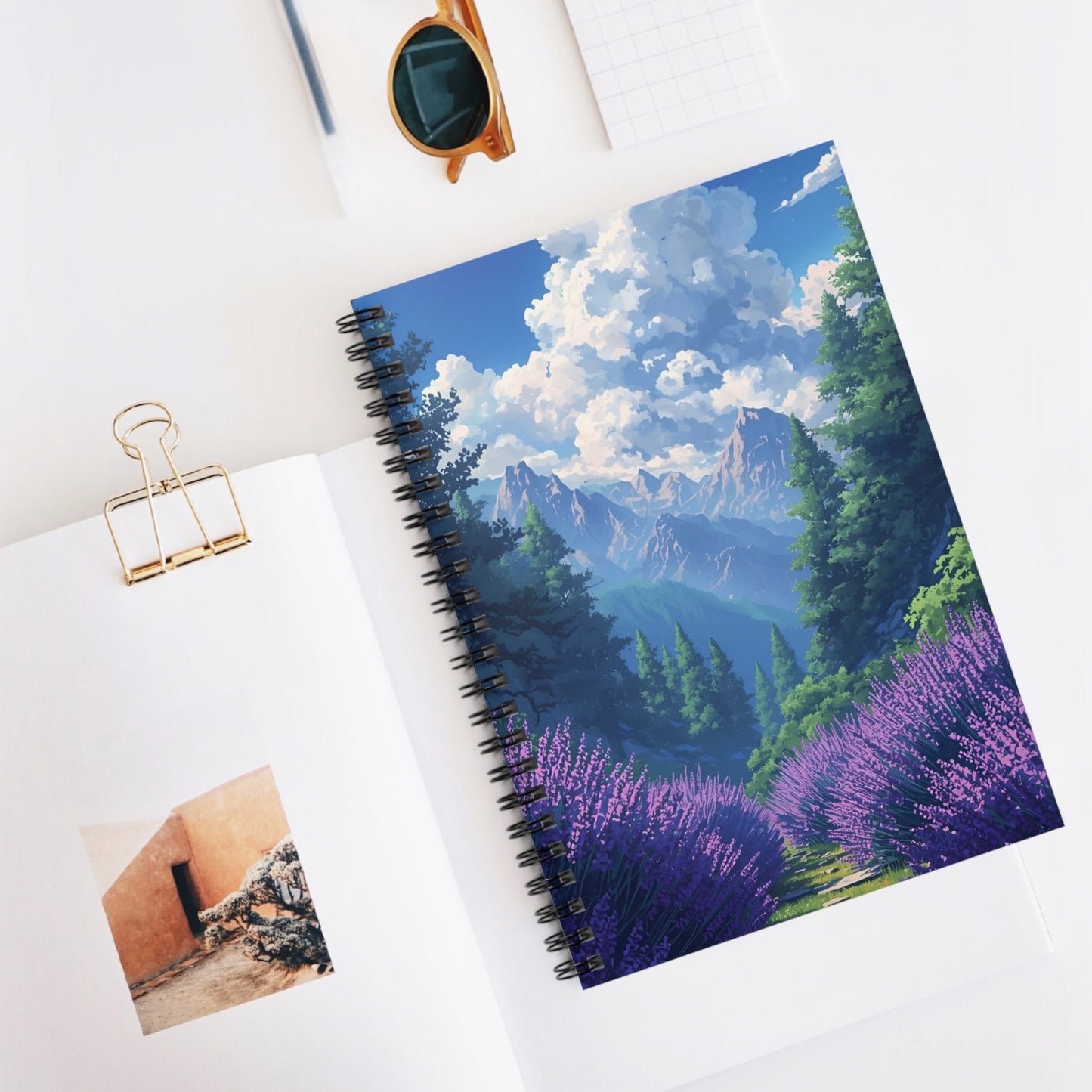 Lavender Mountain Nature Spiral Notebook