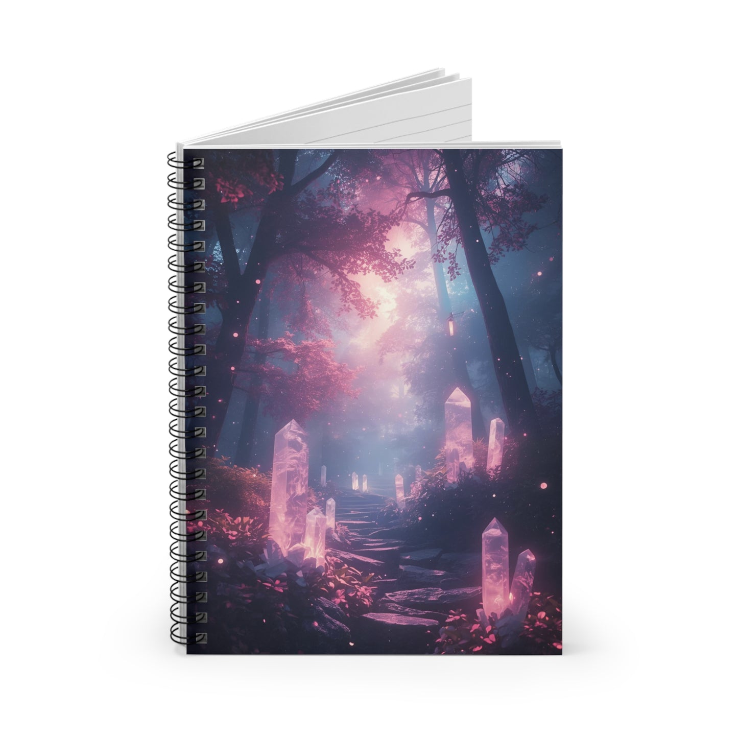 Enchanted Pink Crystal Forest Notebook | Spiral