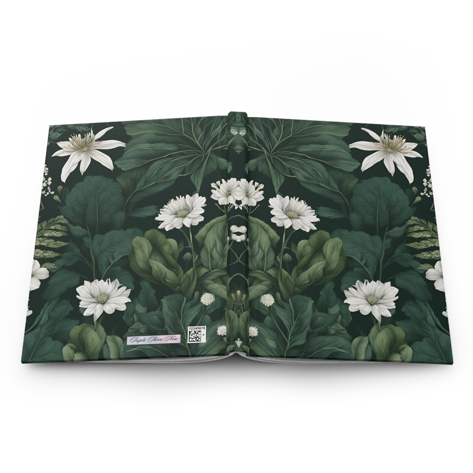 Floral and leaf patterned product on a white background
