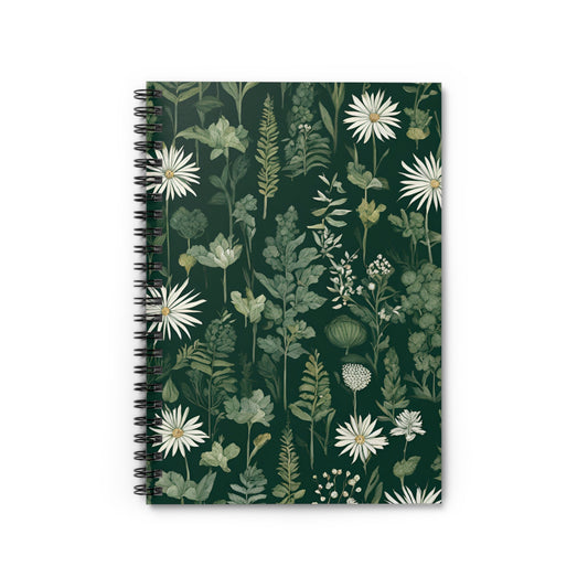 Botanical Wildflower Pattern Spiral Notebook Front Cover