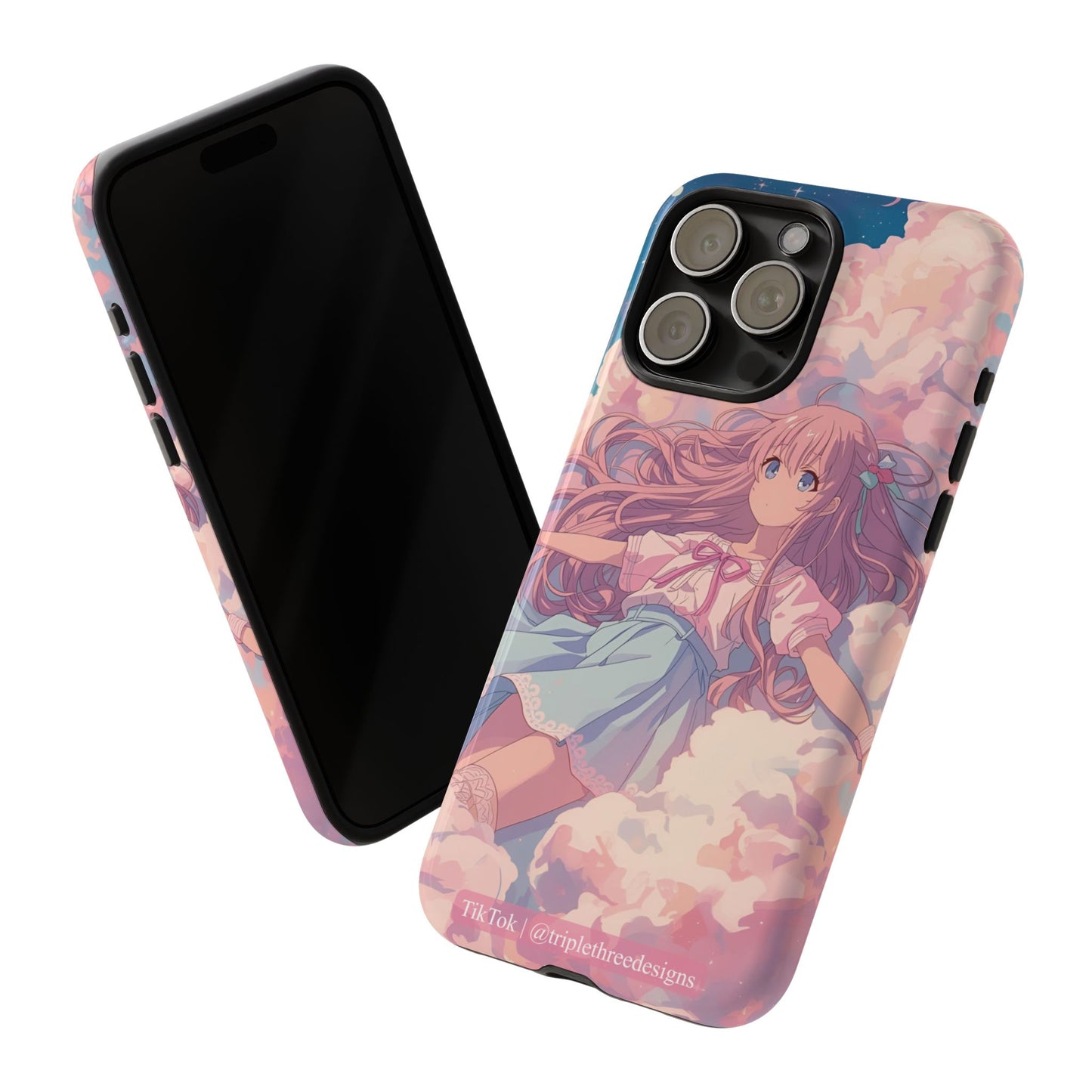 Dreamy Pastel Cloud Anime Girl Phone Case