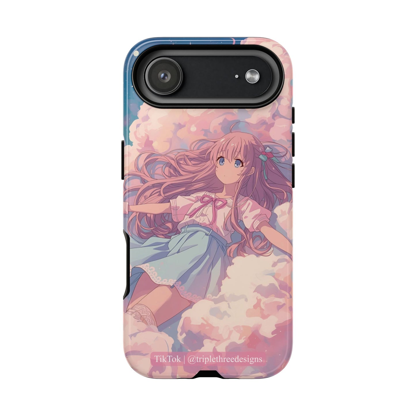 Dreamy Pastel Cloud Anime Girl Phone Case