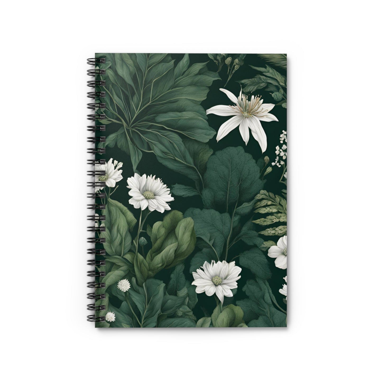 Notebook with floral design on a white background