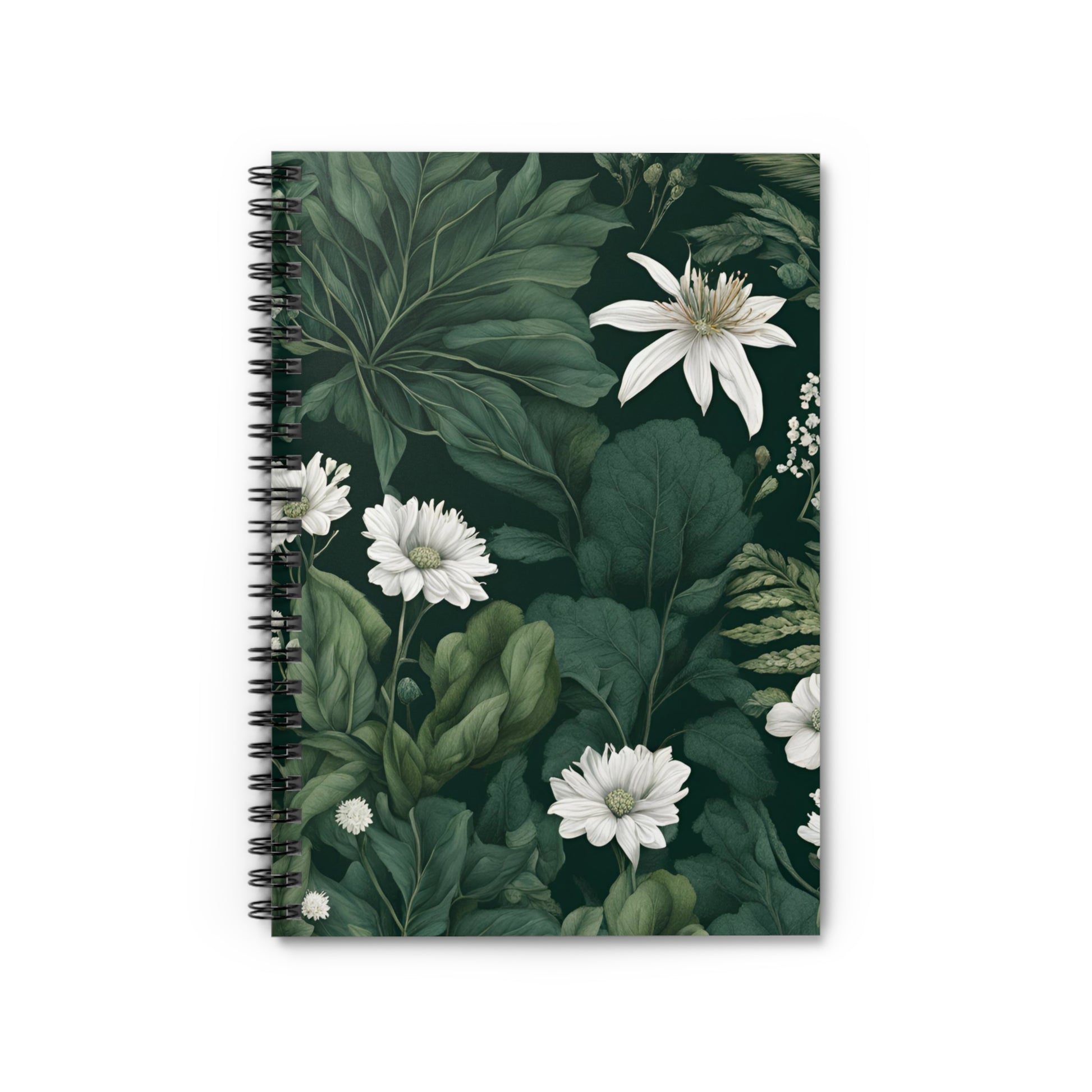 Notebook with floral design on a white background