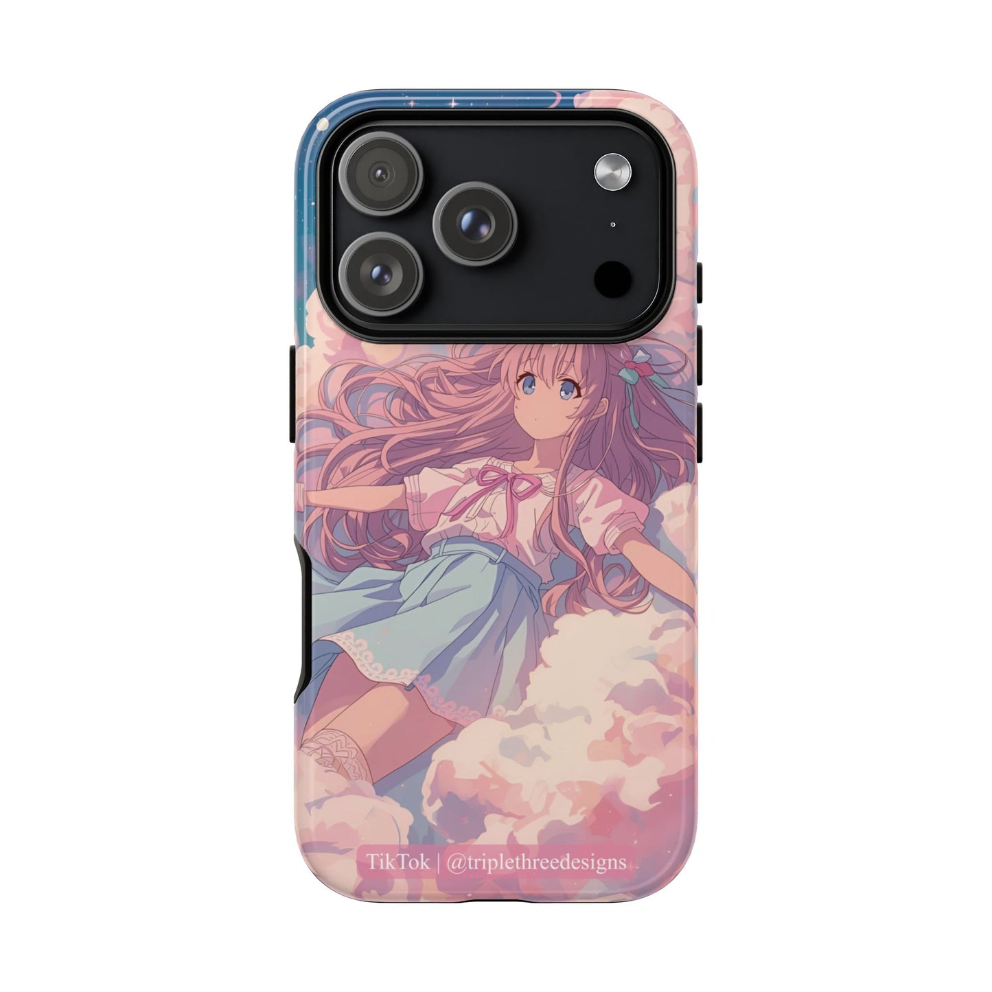 Dreamy Pastel Cloud Anime Girl Phone Case