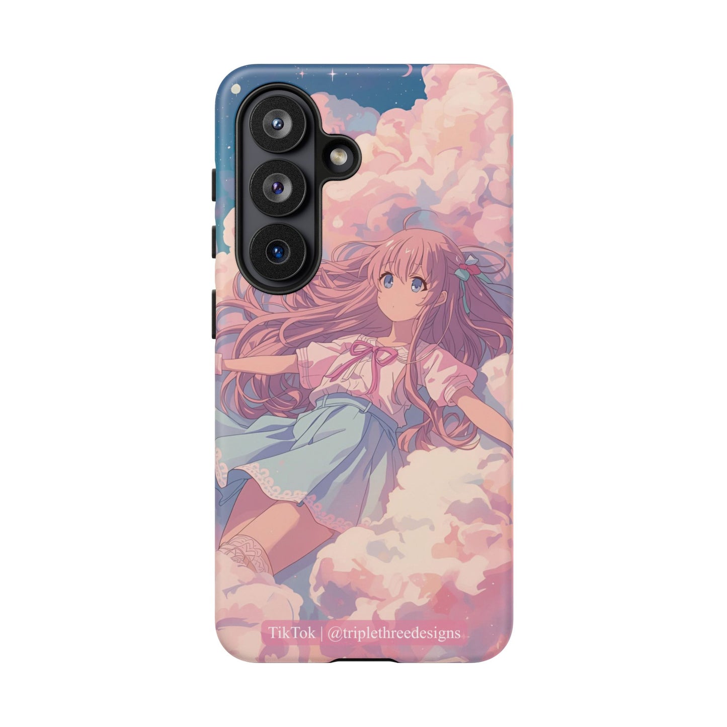 Dreamy Pastel Cloud Anime Girl Phone Case