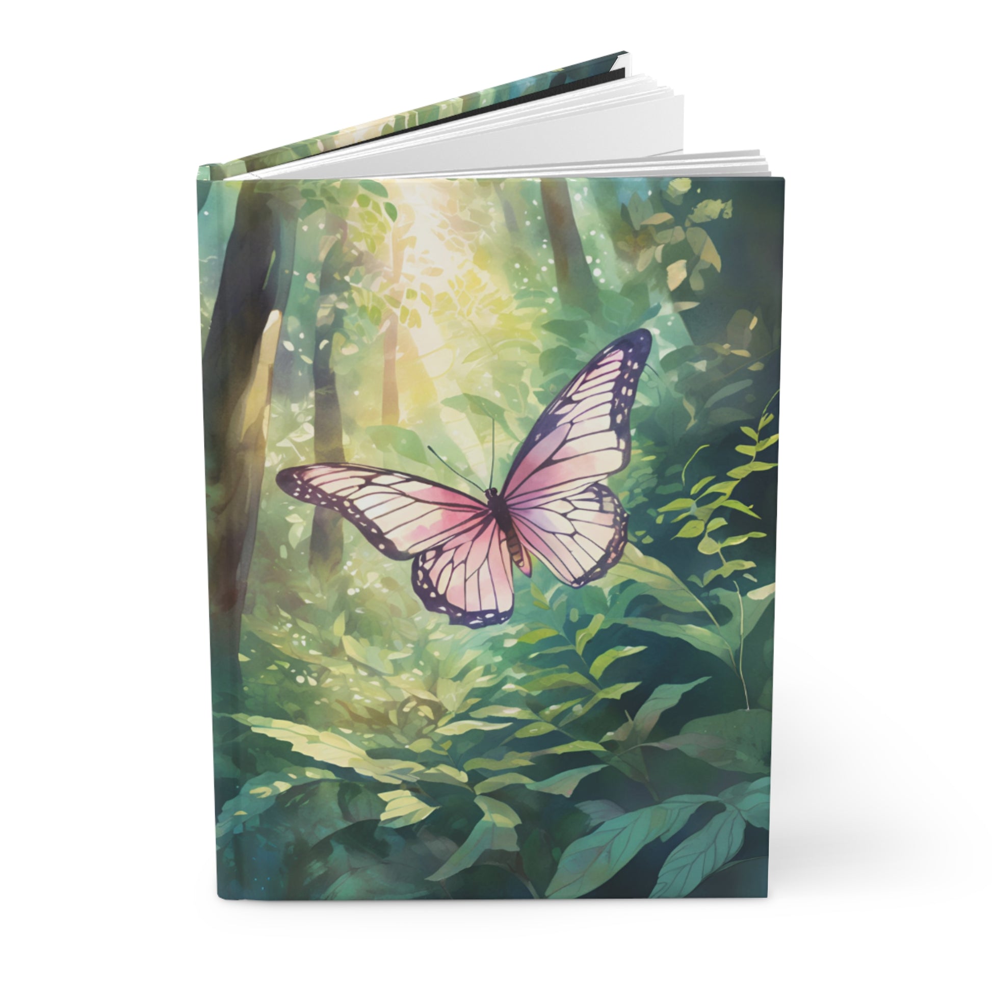 Pink Butterfly Forest Notebook Hardcover Front Cover