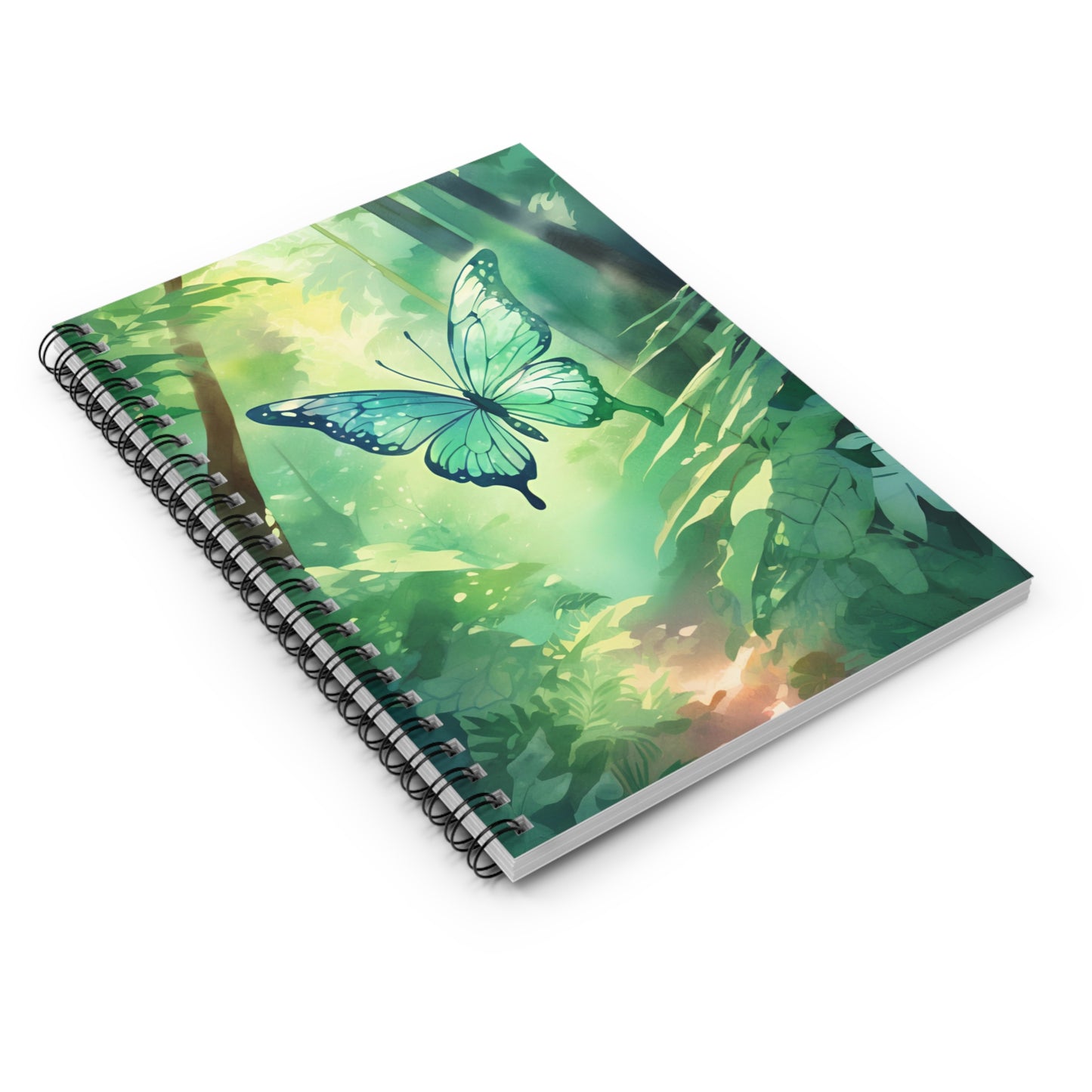 Green Butterfly Forest Notebook | Spiral