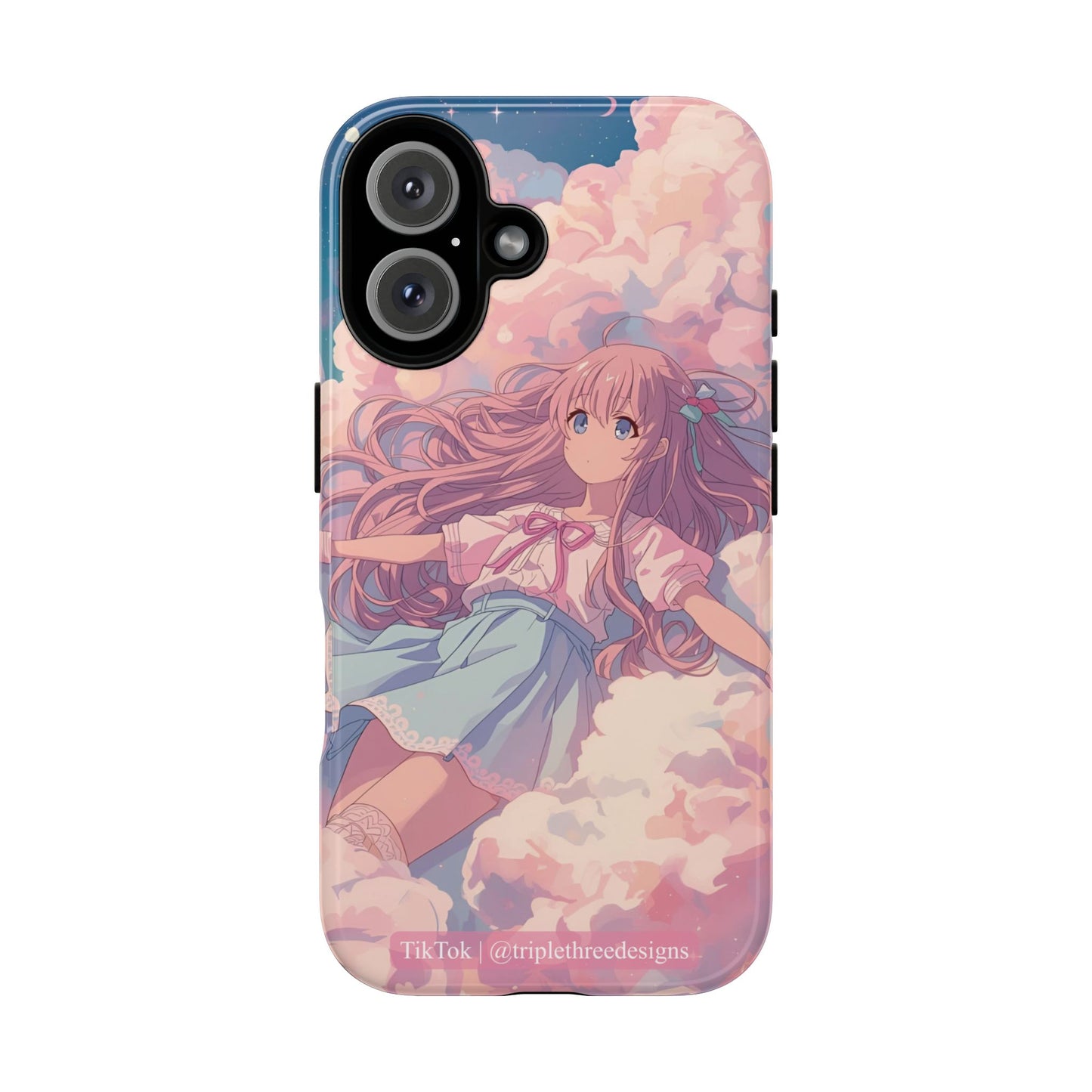 Dreamy Pastel Cloud Anime Girl Phone Case