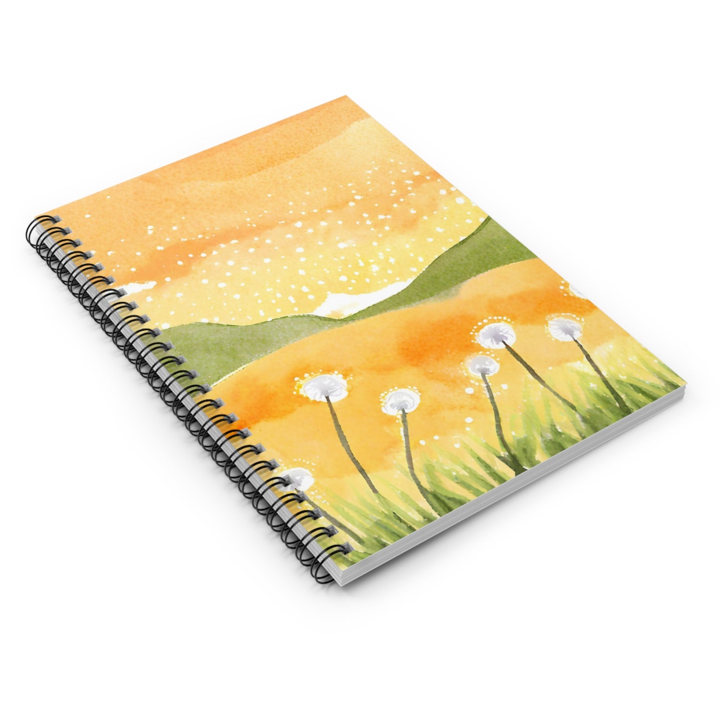 Notebook with a dandelion design on a white background