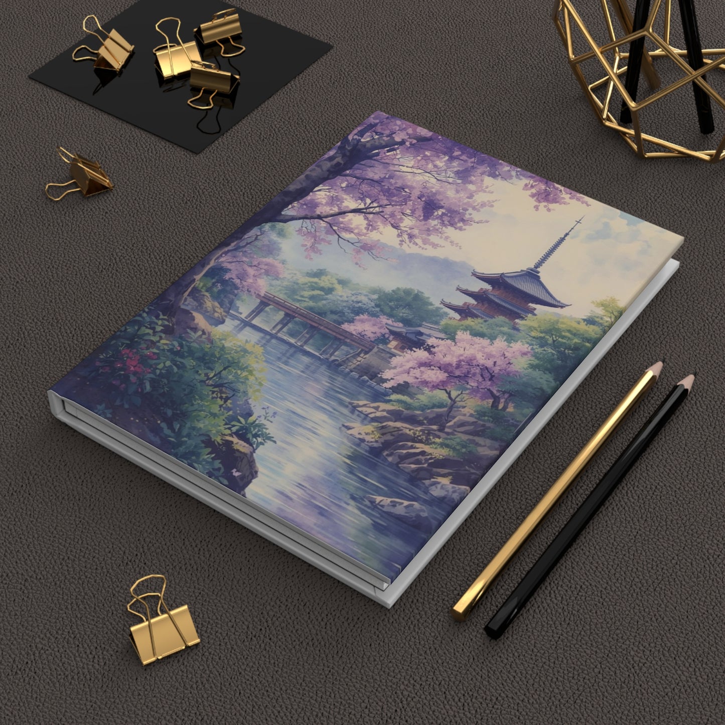 Soft Purple Cherry Blossom Nature Hardcover Notebook Art