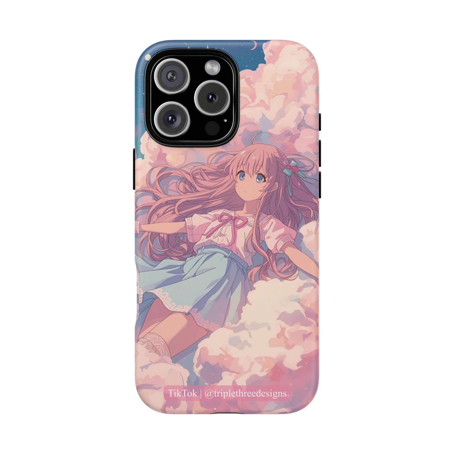 Dreamy Pastel Cloud Anime Girl Phone Case