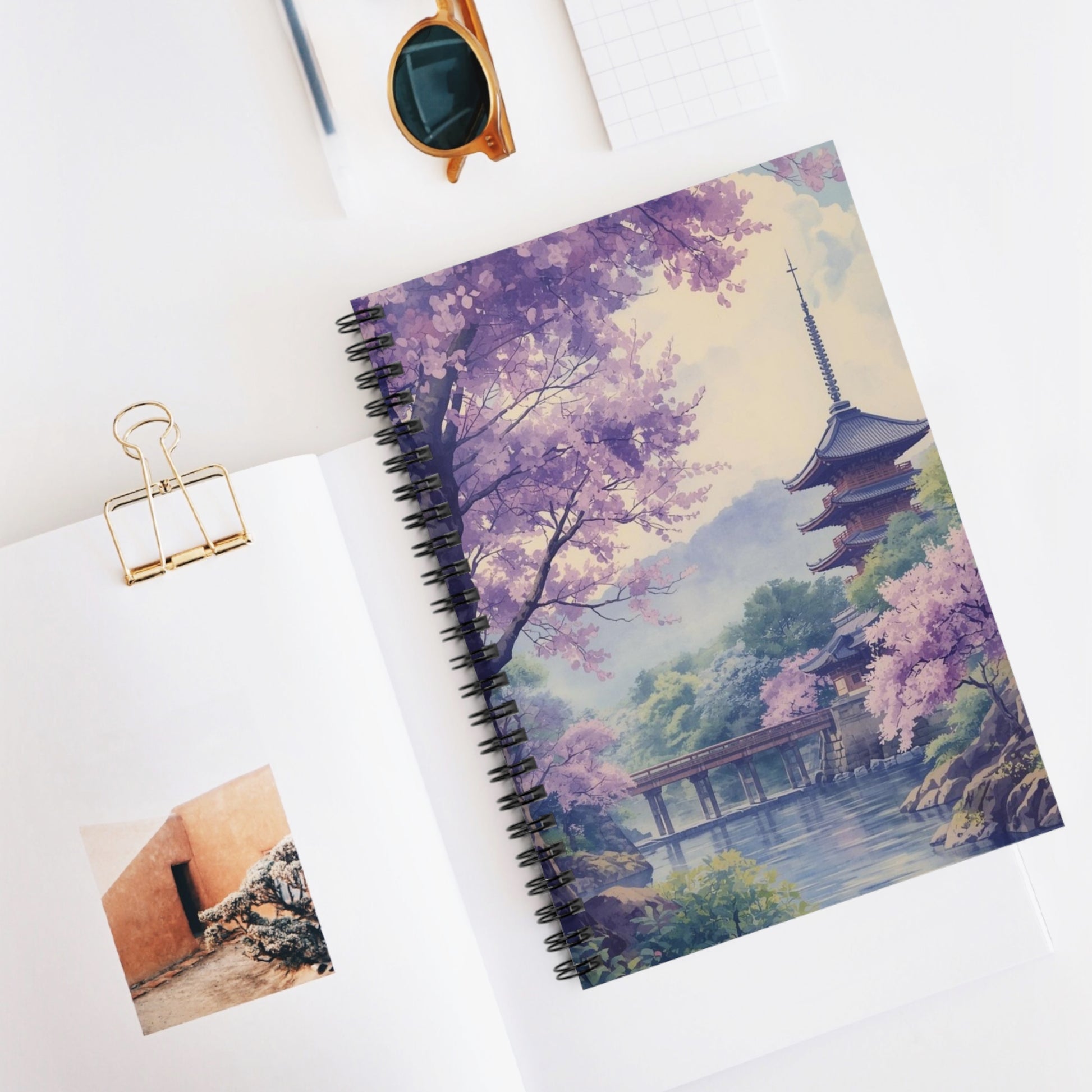 Soft Purple Cherry Blossom Nature Spiral Notebook