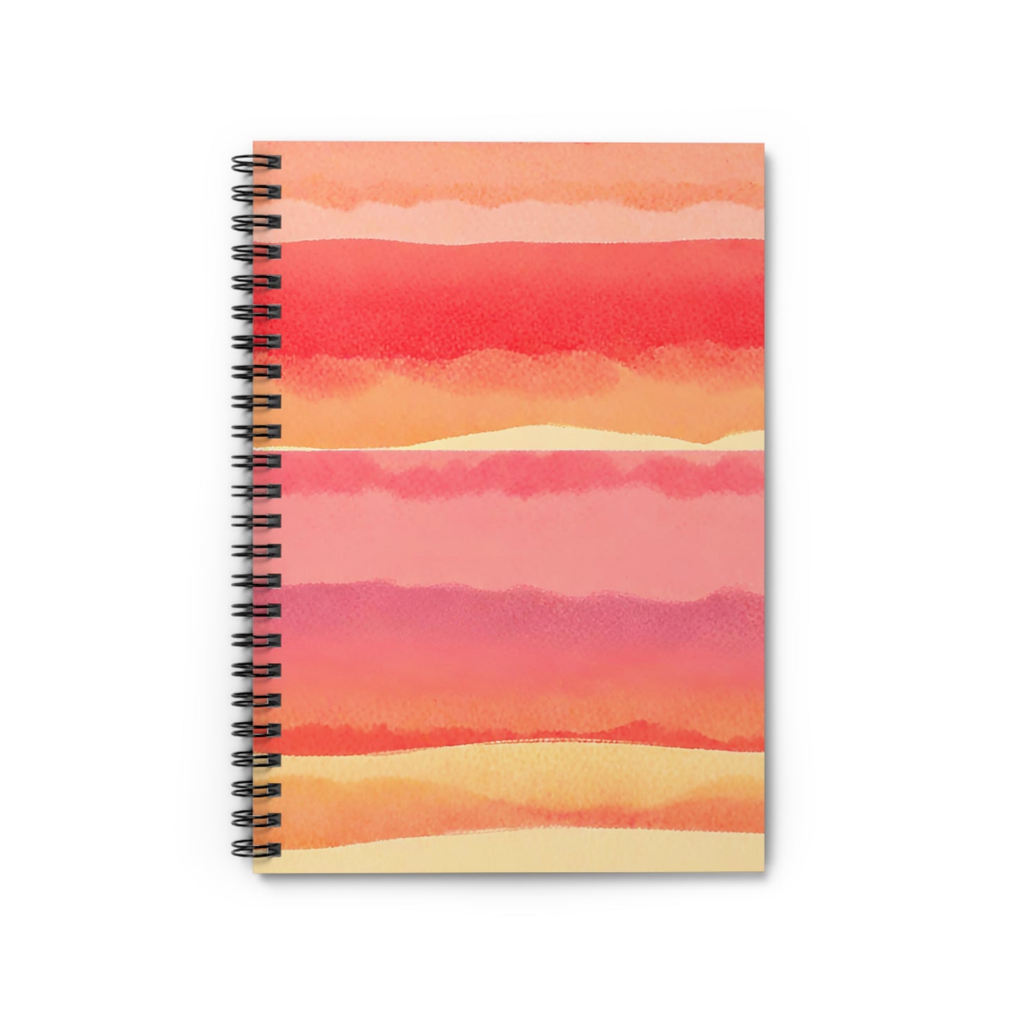 Notebook with a colorful striped design on a white background