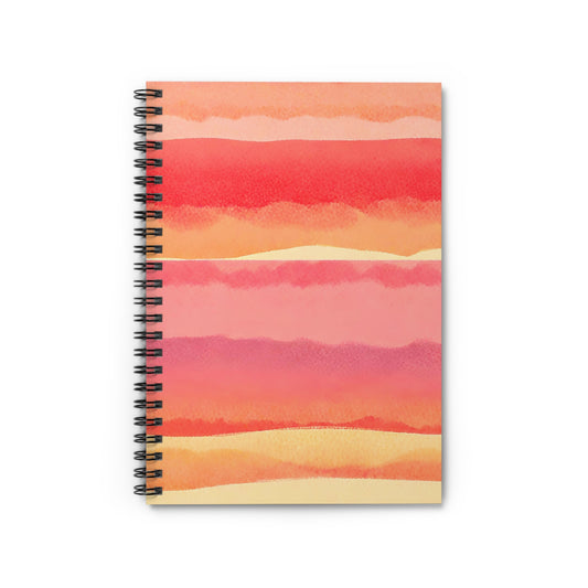Notebook with a colorful striped design on a white background