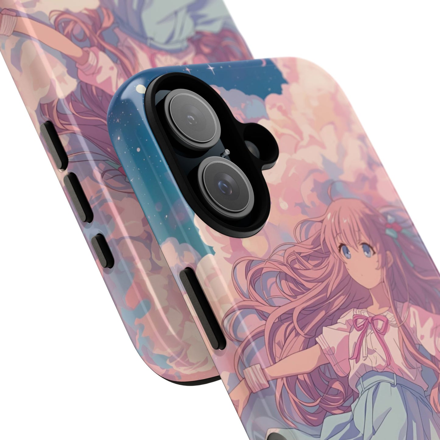 Dreamy Pastel Cloud Anime Girl Phone Case