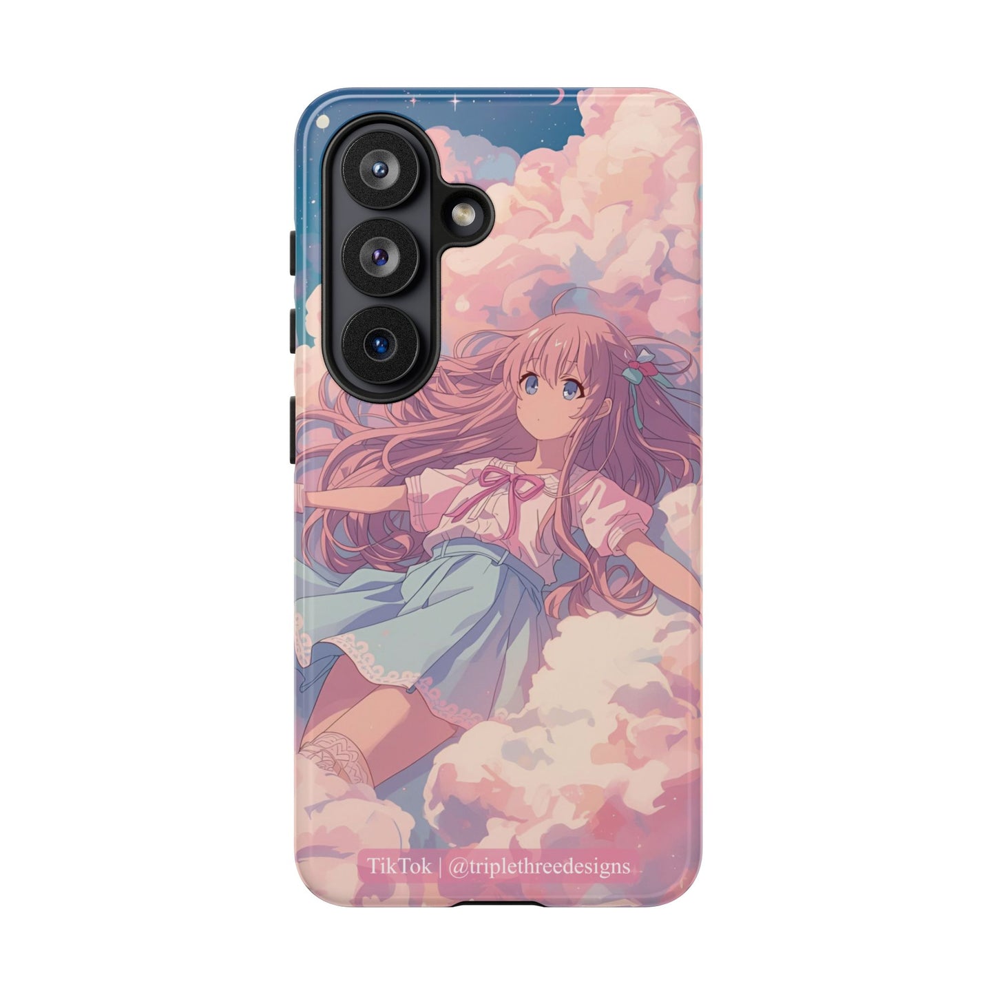 Dreamy Pastel Cloud Anime Girl Phone Case
