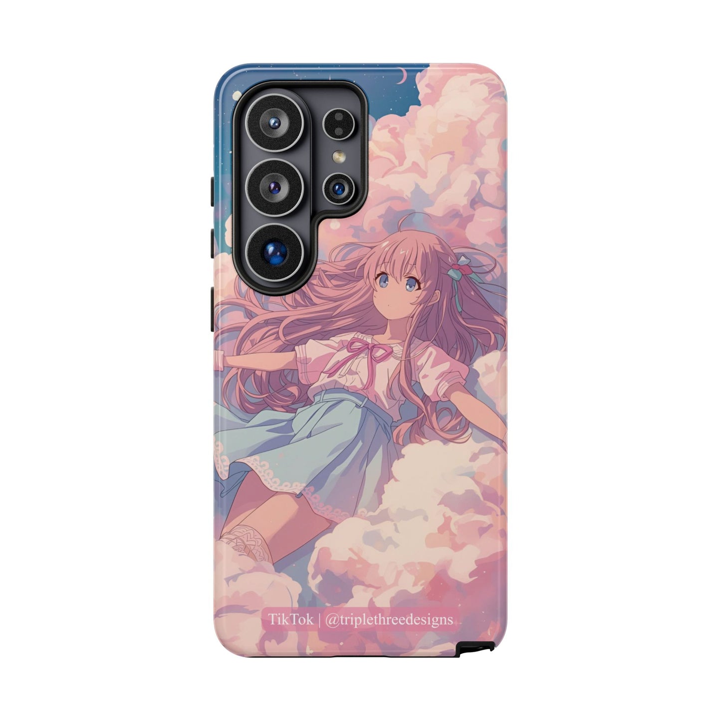 Dreamy Pastel Cloud Anime Girl Phone Case