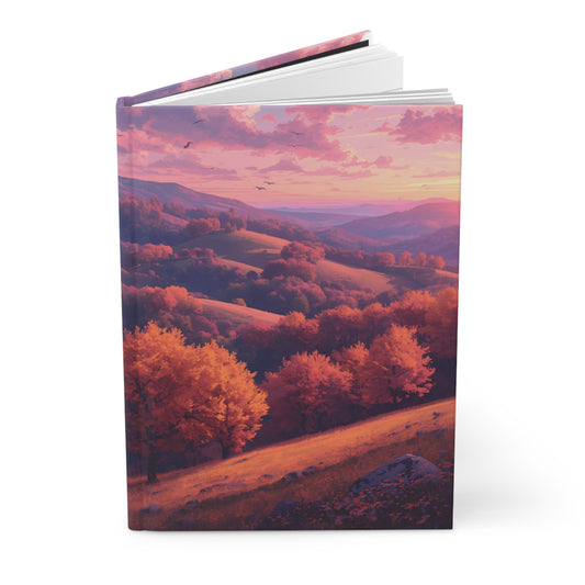 Autumn Sunset Nature Hardcover Notebook Front Cover
