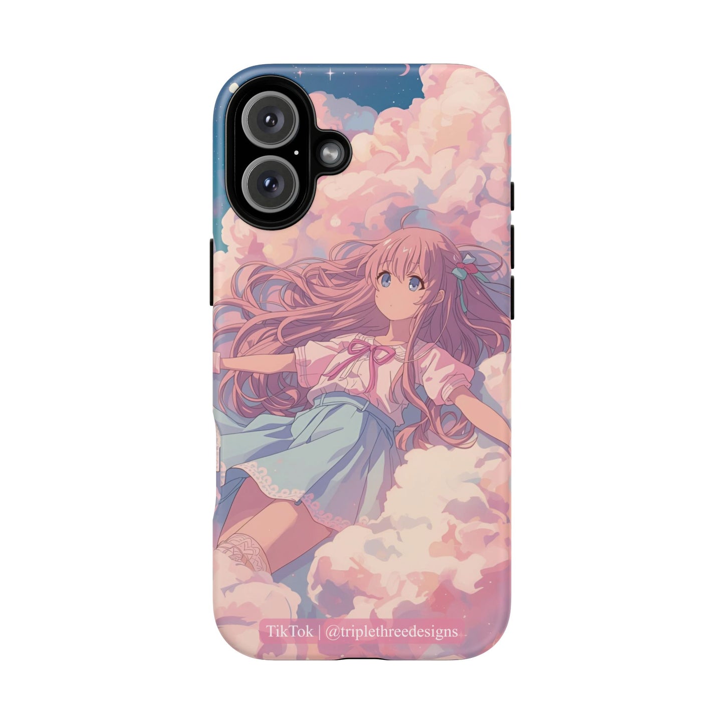 Dreamy Pastel Cloud Anime Girl Phone Case