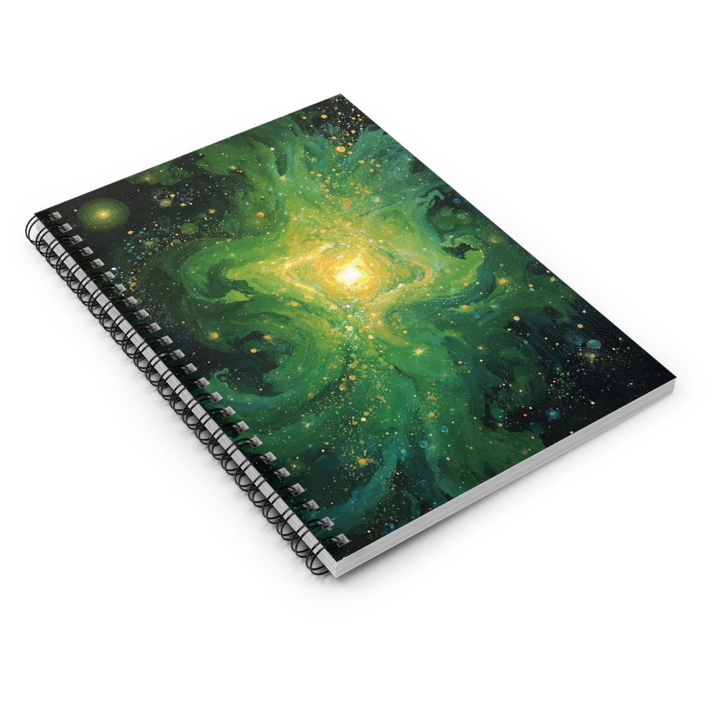 Notebook with a galaxy design on a white background