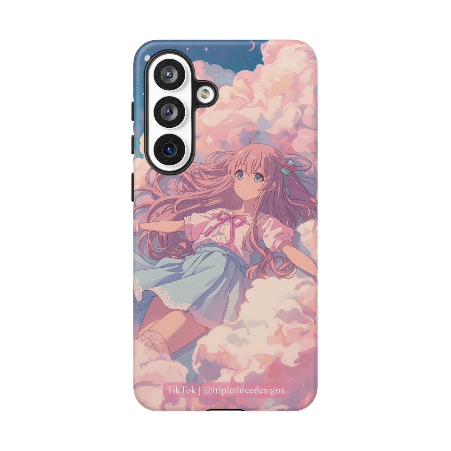 Dreamy Pastel Cloud Anime Girl Phone Case