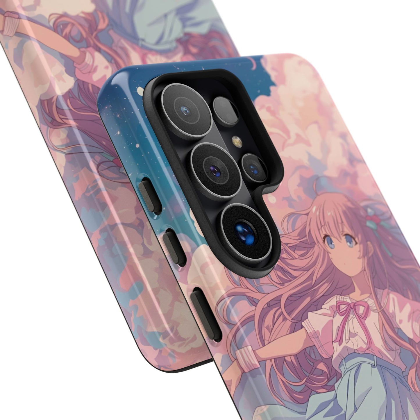 Dreamy Pastel Cloud Anime Girl Phone Case